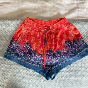 Free People Vibrant Color Beaded Shorts